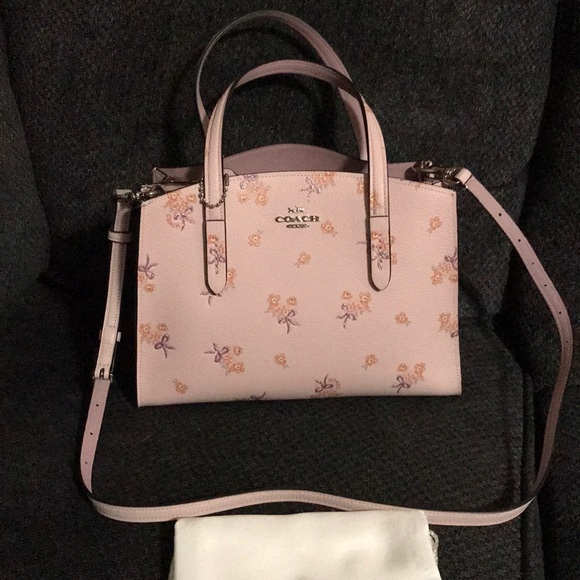 Coach Handbags - Coach Leather Carryall Floral Bow Print
